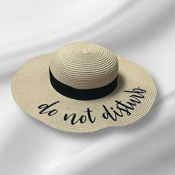 Brook + Bay “Do Not Disturb” Floppy Sun Hat | Wide Brim | Straw Beach Hat - Picture 10 of 16